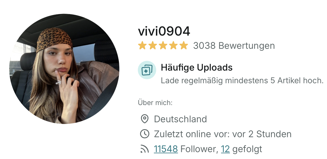 vivi0904 — Vinted-Profil mit 3038 5-Sterne-Bewertungen